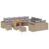 vidaXL Gartensofa-set 13 stk. Beige und Hellgrau Poly-Rattan