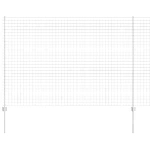 vidaXL Euro-Zaun mit Pfosten 10 x 1,6 m Verzinkter Stahl Silber Netz