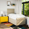 vidaXL Boxspringbett mit Matratze Creme 90x200 cm Stoff