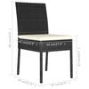 vidaXL 5-tlg. Garten-Essgruppe Poly Rattan Schwarz