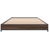 vidaXL Bettgestell Braun Eichen-Optik 75x190 cm Holzwerkstoff Metall