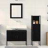 vidaXL Badezimmerm&ouml;bel-Set mit Regal 3 pcs Schwarz Holzwerkstoff