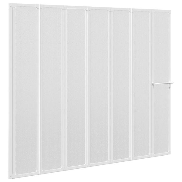 Duschwand 140 x 168 cm 7 Paneele Faltbar mit Handtuchhalter