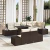 vidaXL Gartensofa-set mit Kissen 9 pcs Braun und Creme Poly-Rattan