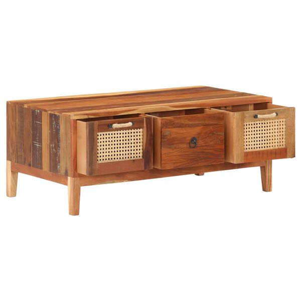 vidaXL Couchtisch 100x50x40 cm Altholz Massiv