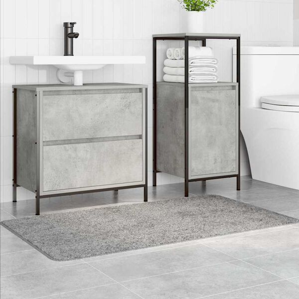 vidaXL Rutschfeste Badmatte Grau 70 x 120 cm PP