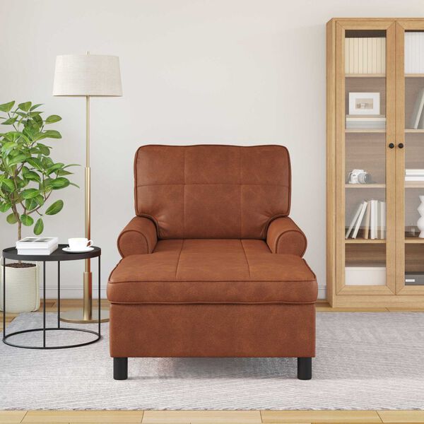 vidaXL Lounge-Liege mit Kissen Braun 91 x 157 x 91 cm Antikes PU