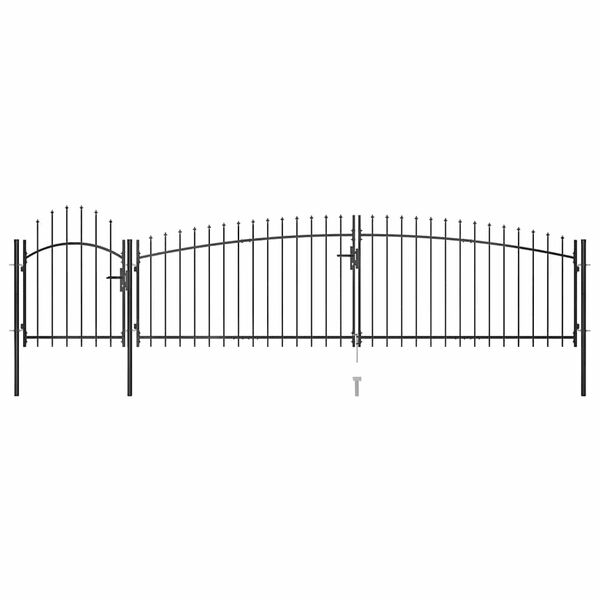 vidaXL Gartentor mit Speerspitzen 5x1,5 m Schwarz