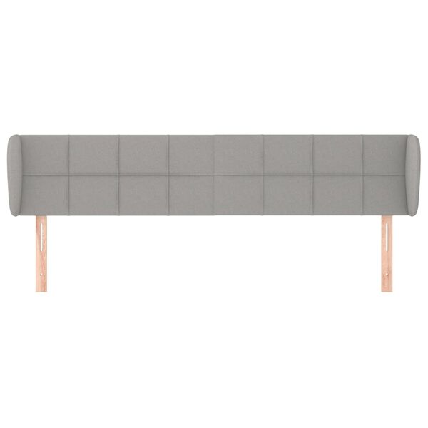 vidaXL Kopfteil mit Ohren Hellgrau 203x23x78/88 cm Stoff