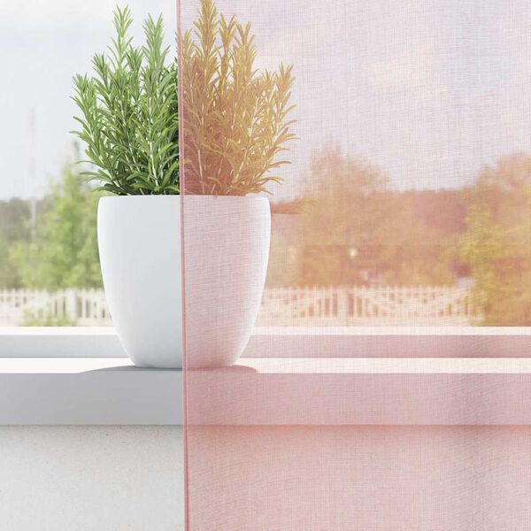 vidaXL Voile Vorh&auml;nge mit &Ouml;sen 2 Stk. Hellrosa 140x245 cm