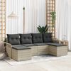vidaXL Gartensofa-set mit Kissen 6 pcs Hellgrau Poly-Rattan