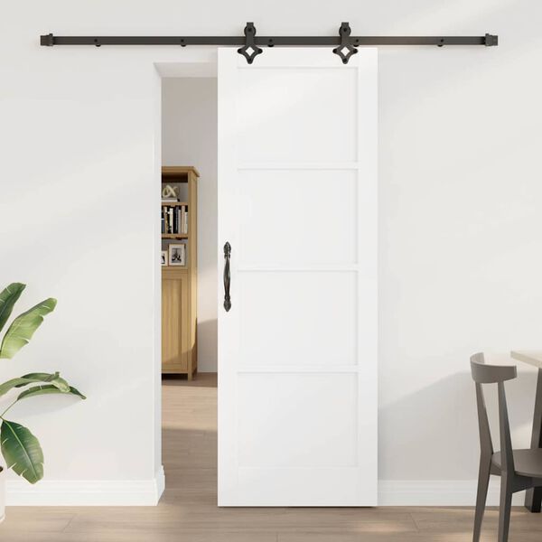 vidaXL Schiebet&uuml;r ORKDAL Wei&szlig; 73,5 x 211 cm Massives Kiefernholz