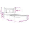 vidaXL Bettgestell mit Kopfteil Metall Schwarz 107x203 cm