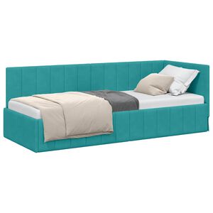 vidaXL Eckbettgestell T&uuml;rkis 80 x 200 cm Samt