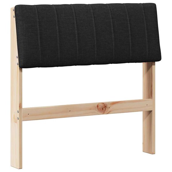 vidaXL Gepolstertes Kopfteil Schwarz 75 cm Massives Kiefernholz