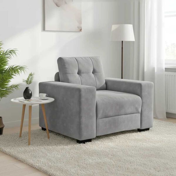 vidaXL Sessel Hellgrau 100x78x80 cm Samt