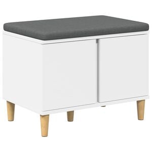 vidaXL Flurbank Wei&szlig; 60 x 38 x 46 cm Holzwerkstoff und Stoff