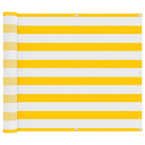 vidaXL Balkonsichtschutz Gelb und Wei&szlig; 100 x 400 cm Oxford-Stoff