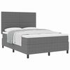 vidaXL Boxspringbett Hellgrau und Wei&szlig; 203 x 144 x 128 cm Cordstoff