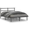 vidaXL Bettgestell mit Kopfteil Metall Schwarz 140x200 cm