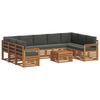 vidaXL Outdoor-Sofagarnitur 10 stk. Natur und Anthrazit