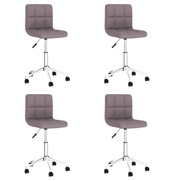 vidaXL Esszimmerst&uuml;hle 4 Stk. Drehbar Taupe Stoff