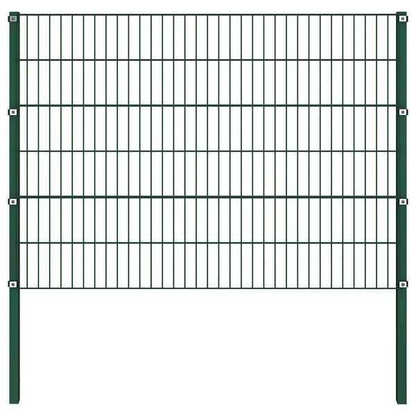 vidaXL Zaunelement mit Pfosten Eisen 176,5 x 120 cm Gr&uuml;n
