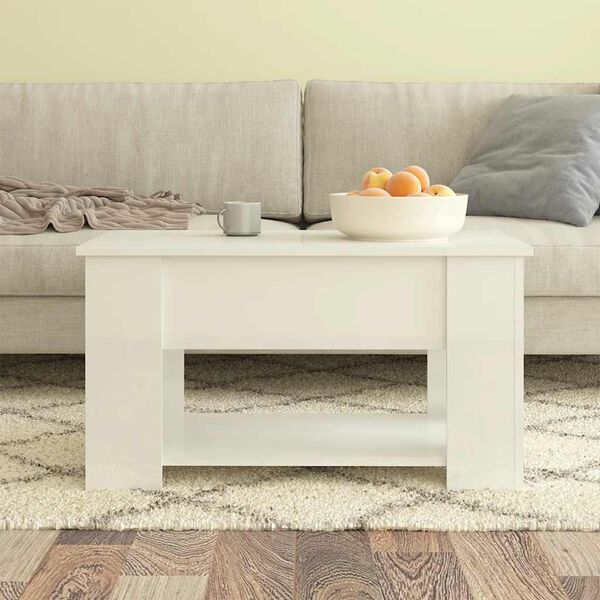 vidaXL Couchtisch Hochglanz-Wei&szlig; 79x49x41 cm Holzwerkstoff