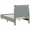 vidaXL Kinderbettgestell mit Kopfteil Hellgrau 70 x 140 cm Stoff