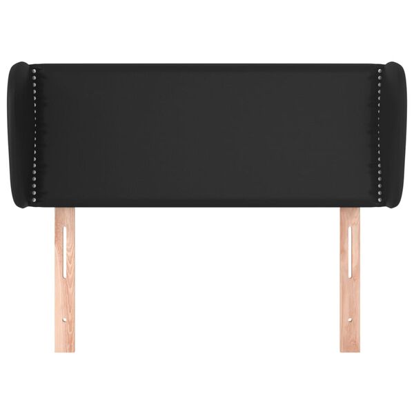 vidaXL Kopfteil mit Ohren Schwarz 103x23x78/88 cm Kunstleder