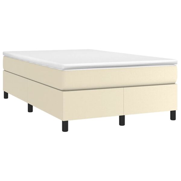 vidaXL Boxspringbettgestell Creme 120x200 cm Kunstleder