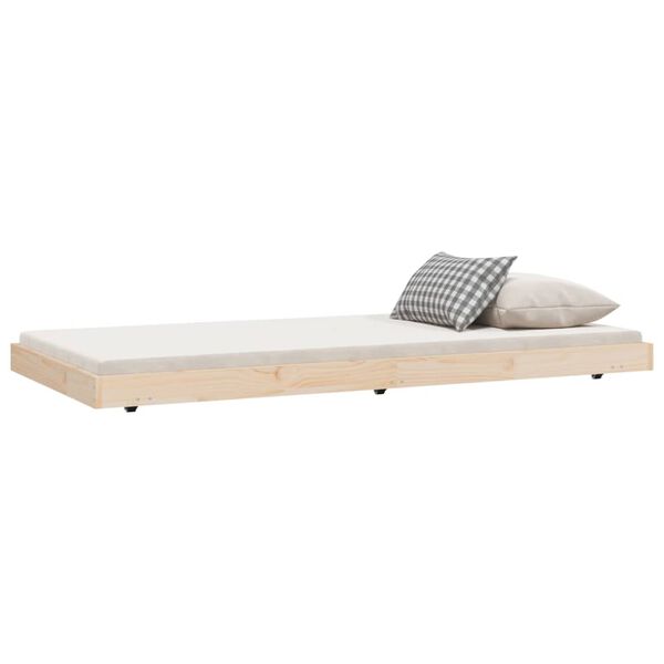vidaXL Massivholzbett ohne Matratze 75x190 cm Kiefernholz