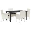 vidaXL Garten Essgruppe mit Kissen 5 pcs Wei&szlig; Poly-Rattan