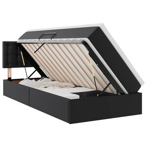 vidaXL Aufbewahrungsbett mit Matratze Schwarz 90 x 190 cm Kunstleder