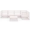 vidaXL 6-tlg. Garten-Lounge-Set Wei&szlig; Massivholz Kiefer