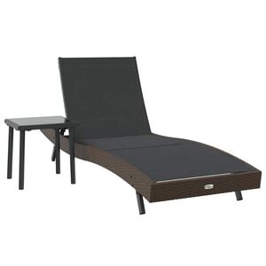 vidaXL Sonnenliege 2 stk. Poly-Rattan Schwarz und Braun
