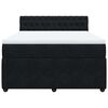 vidaXL Boxspringbett mit Matratze Schwarz 160x200 cm Samt