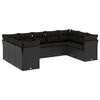 vidaXL 9-tlg. Garten-Sofagarnitur mit Kissen Schwarz Poly Rattan