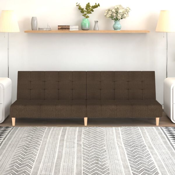 vidaXL Schlafsofa 2-Sitzer Braun Stoff