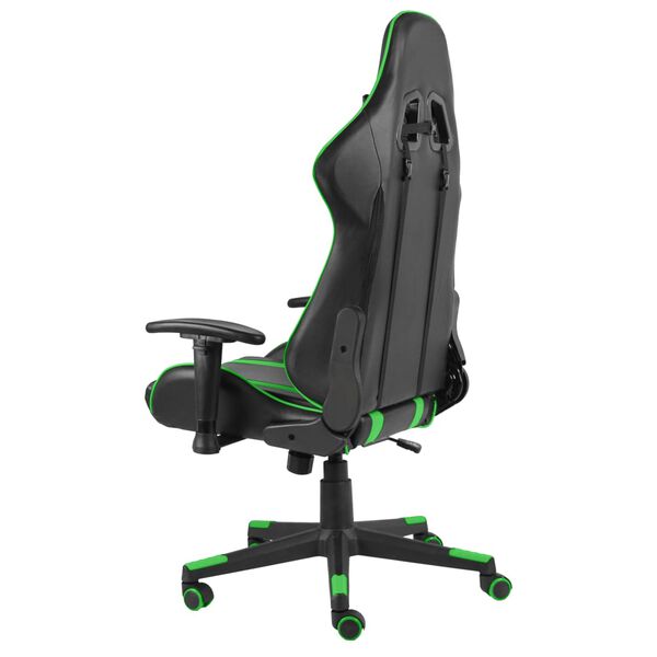 vidaXL Gaming-Stuhl Drehbar Gr&uuml;n PVC