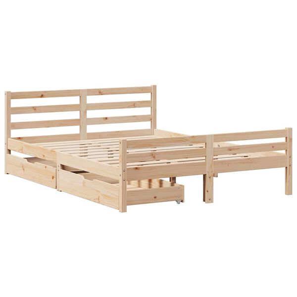 vidaXL Massivholzbett ohne Matratze 160x200 cm Kiefernholz