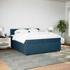 vidaXL Boxspringbett mit Matratze Blau 200x200 cm Samt