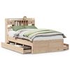 vidaXL Massivholzbett mit Regal ohne Matratze 135x190 cm Kiefernholz