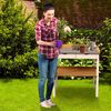 AXI Gartentisch mit 2 Schubladen Braun und Wei&szlig;