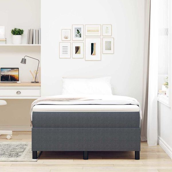 vidaXL Boxspringbett Dunkelgrau und Wei&szlig; 120 x 190 cm Cordstoff