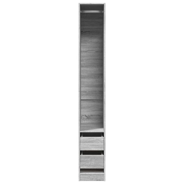 vidaXL Kleiderschrank Grau Sonoma 30x50x200 cm Holzwerkstoff