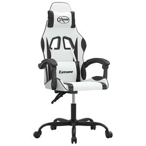 vidaXL Gaming-Stuhl Wei&szlig; und Schwarz Kunstleder