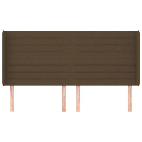 vidaXL Kopfteil mit Ohren Dunkelbraun 183x16x118/128 cm Stoff