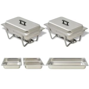 vidaXL Chafing Dish Set 2-tlg. Edelstahl