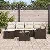 vidaXL Garten-Sofa-Set mit Kissen 7 pcs Braun und Creme Poly Rattan